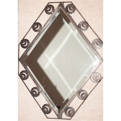 Lot 681 - French Art Deco Wrought Iron Mirror Circa 1935...