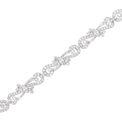 Lot 117 - Platinum and Diamond Bracelet