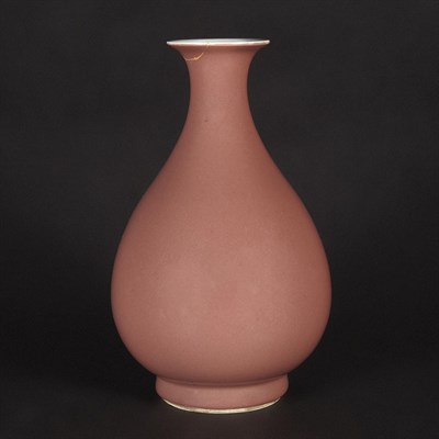 Lot 355 - Chinese Peachbloom Glazed Vase Kangxi Mark and...