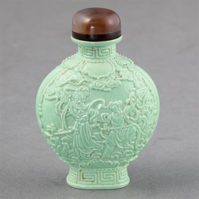 Lot 193 - Chinese Light Green Glazed Porcelain Snuff...