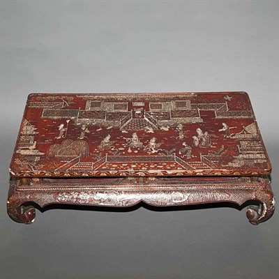 Lot 492 - Chinese Mother-of-Pearl Inlaid Lacquer Low...