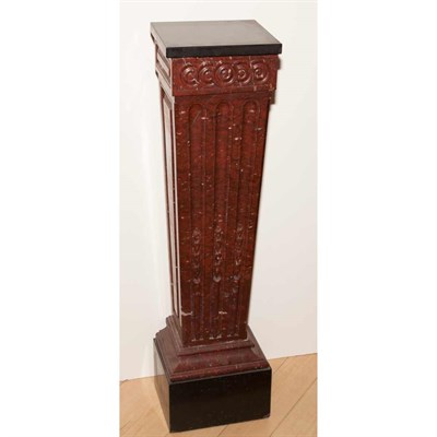 Lot 86 - Pair of Louis XVI Style Black and Rouge Marble...