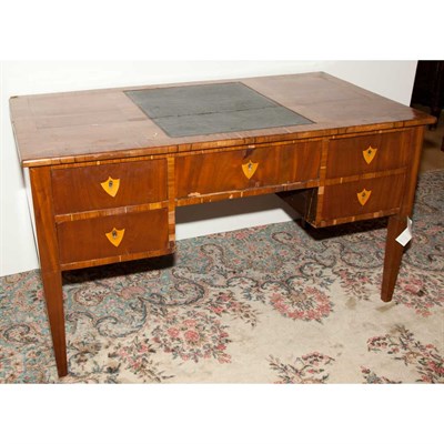 Lot 364 - Neoclassical Style Walnut and Mahogany Bureau...