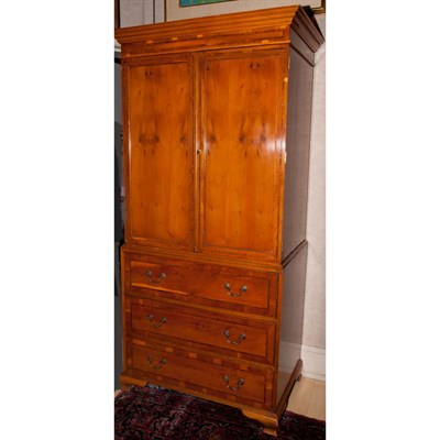 Lot 161 - George III Style Mahogany Linen Press Height 7...