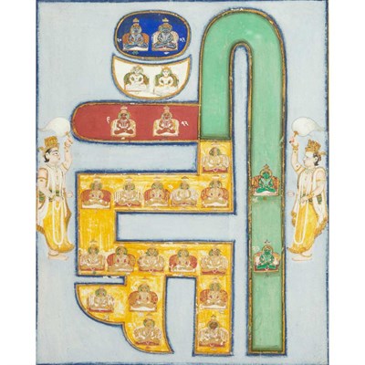 Lot 31 - Indian School 19th Century Ohm character with...