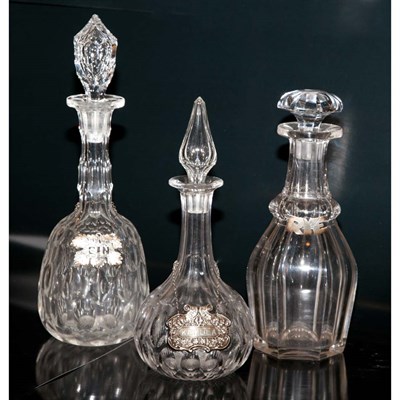 Lot 207 - Group of Nine Colorless Glass Decanters Height...