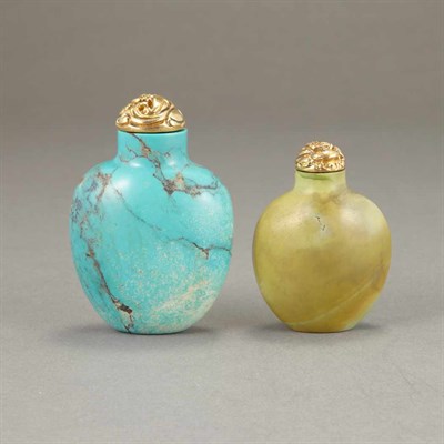 Lot 194 - Two Chinese Turquoise Snuff Bottles 19th...