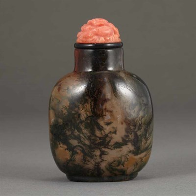 Lot 217 - Chinese Dendritic Moss Agate Snuff Bottle 19th...