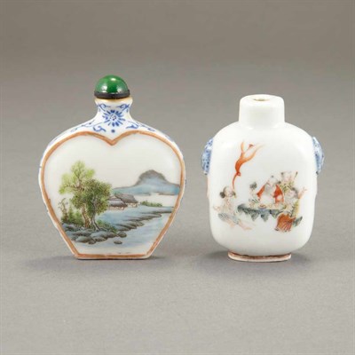Lot 157 - Two Chinese Porcelain Snuff Bottles 19th...