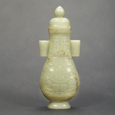 Lot 112 - Chinese Celadon Jade Vase 19th Century Of...