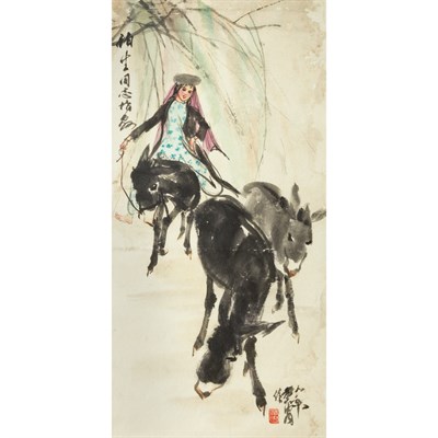 Lot 554 - Attributed to Huang Zhou (1925-1997) Framed...