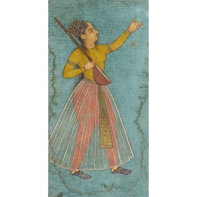 Lot 37 - Indian School 18th Century Female Musician...