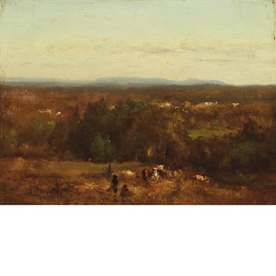 Lot 130 - George Inness American, 1825-1894 Scene in New...