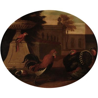 Lot 1009 - Follower of Melchior de Hondecoeter Rooster...