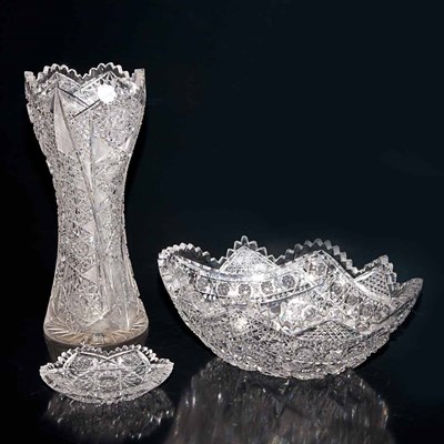 Lot 228 - Group of Nine Cut Glass Table Articles