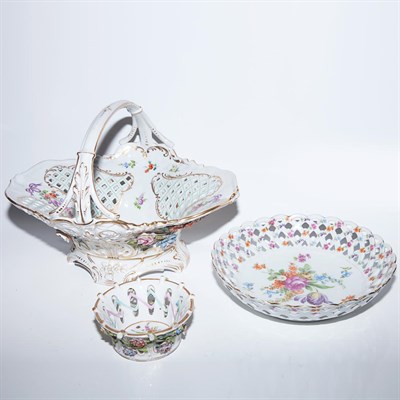 Lot 255 - Group of Eight Porcelain Baskets