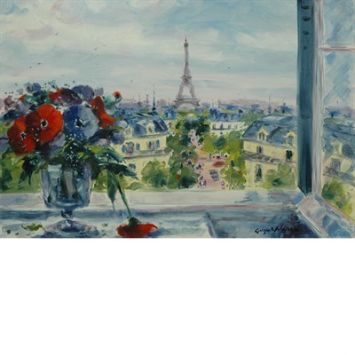 Lot 112 - Georges Yoldjoglou French, b. 1933 Fentre Sur...