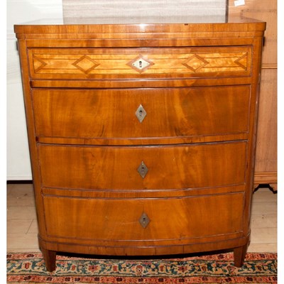 Lot 323 - Biedermeier Style Fruitwood Chest of Drawers...