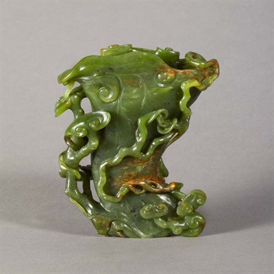 Lot 125 - Chinese Spinach Green Jade Vase 19th Century...