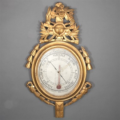 Lot 502 - Louis XVI Style Gilt-Wood Barometer 19th...