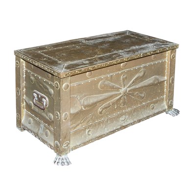 Lot 97 - Baroque Style Brass Chest Height 18 inches,...