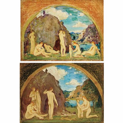 Lot 356 - Arthur Bowen Davies American, 1862-1928 Mural...