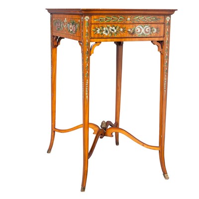 Lot 403 - Edwardian Style Painted Satinwood Side Table...