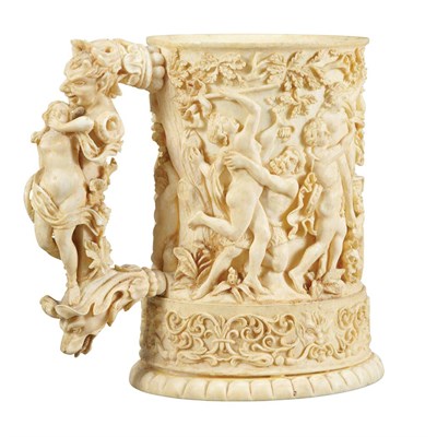 Lot 141 - Continental Ivory Tankard Circa 1900 Carved...