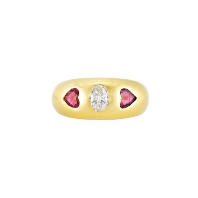 Lot 33 - Gold, Diamond and Ruby Gypsy Ring, Bulgari