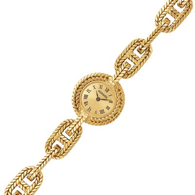 Lot 500 - Gold Link Wristwatch, Hermes, Paris