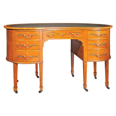 Lot 397 - Edwardian Style Painted Satinwood Writing Desk...