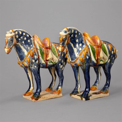 Lot 109 - Pair of Chinese Tang Style Glazed Ceramic...
