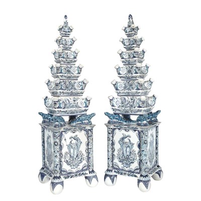 Lot 129 - Pair of Mottahedeh Delft Style Porcelain Tulip...