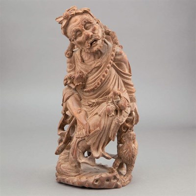 Lot 505 - Chinese Bamboo Figure of an Immortal Late 19th...