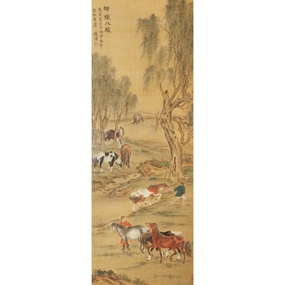 Lot 528 - Attributed to Qian Feng (1740-1795) Framed...