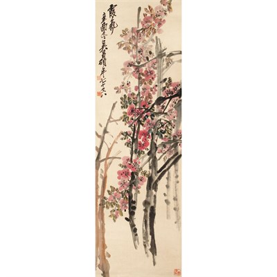 Lot 549 - Wu Changshou (1844-1927 Hanging scroll, plum...