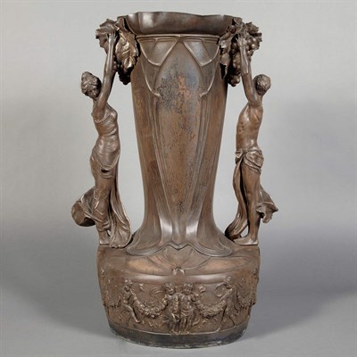Lot 126 - German Silver Plated Figural Vase...