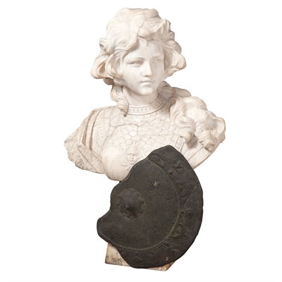Lot 116 - Carved Marble and Bronze Bust of a Woman Late...