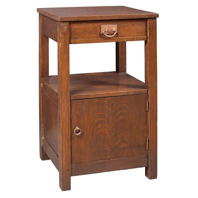Lot 131 - Stickley Arts & Crafts Copper Mounted Oak...