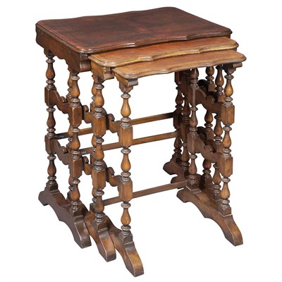 Lot 156 - Set of Three George III Style Walnut Nesting...