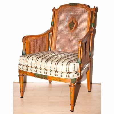 Lot 145 - Edwardian Painted Satinwood Armchair First...