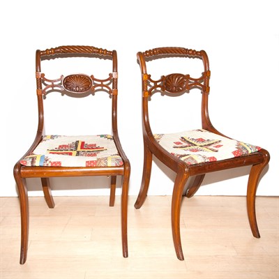 Lot 150 - Pair of Regency Style Carved Mahogany Side...