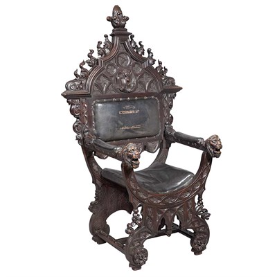 Lot 117 - Italian Renaissance Revival Carved Walnut...