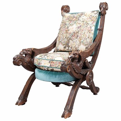 Lot 113 - Italian Neoclassical Style Carved Mahogany...