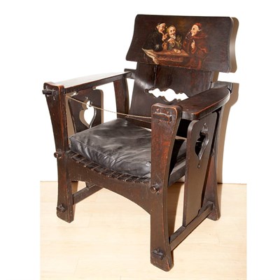 Lot 128 - German Painted Oak Armchair First quarter of...