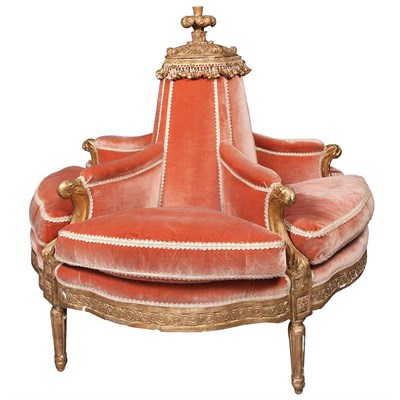 Lot 163 - Louis XVI Carved and Gilt Beechwood Boudeuse...