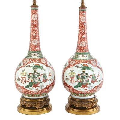 Lot 135 - Pair of Chinese Export Famille Verte Porcelain...