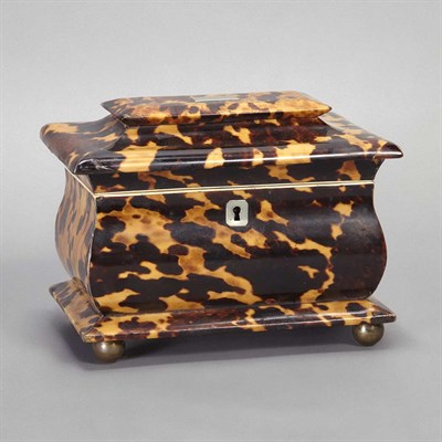 Lot 343 - English Tortoiseshell and Ivory Veneered Tea...