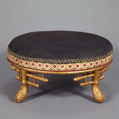Lot 1613 - Aesthetic Movement Gilt-Wood Footstool Late...