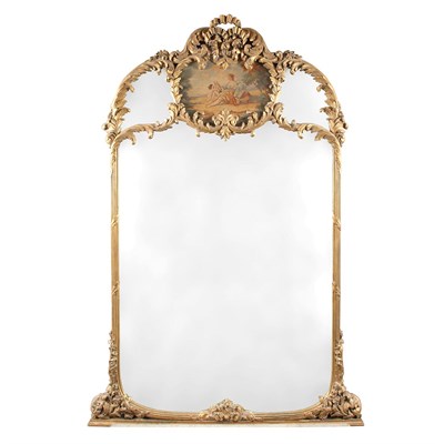 Lot 271 - Louis XVI Style Gilt-Wood Mirror The arched...